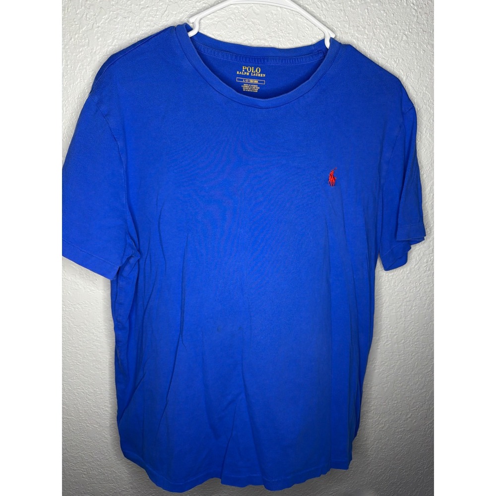 CLASSIC Polo Ralph Lauren T-Shirt Mens Large Blue Good